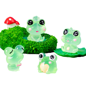 Хит продаж, креативная мультяшная фигурка животных, милая светящаяся кукла-лягушка для сада, дома, бонсай, Рыба для аквариума - Product Image 4