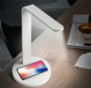 High Quality Qi Wireless Charging Table Lamp Fast Charger With 5 Level Brightness 3 CCT Light Color LED Desk Lighting
