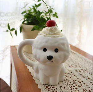 Nouvelle Tasse en Céramique Créative et Mignonne Motif Chiot Bichon avec Couvercle à Paille, Emballage Cadeau, Compatible Lave-Vaisselle et Micro-ondes, Tasse à Eau de Bureau - Product Image 5