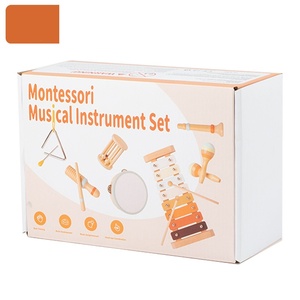 Ensemble d'instruments de musique en bois colorés en gros – Jouets en bois : Xylophone, Tambourin, Maracas, Hochet, Triangle – Lot de 7 pièces - Product Image 5