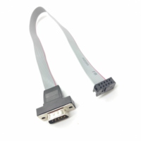 Cable plano de 10 pines IDC hembra de 2,54 mm a conector macho D-SUB DB9 de 9 pines
