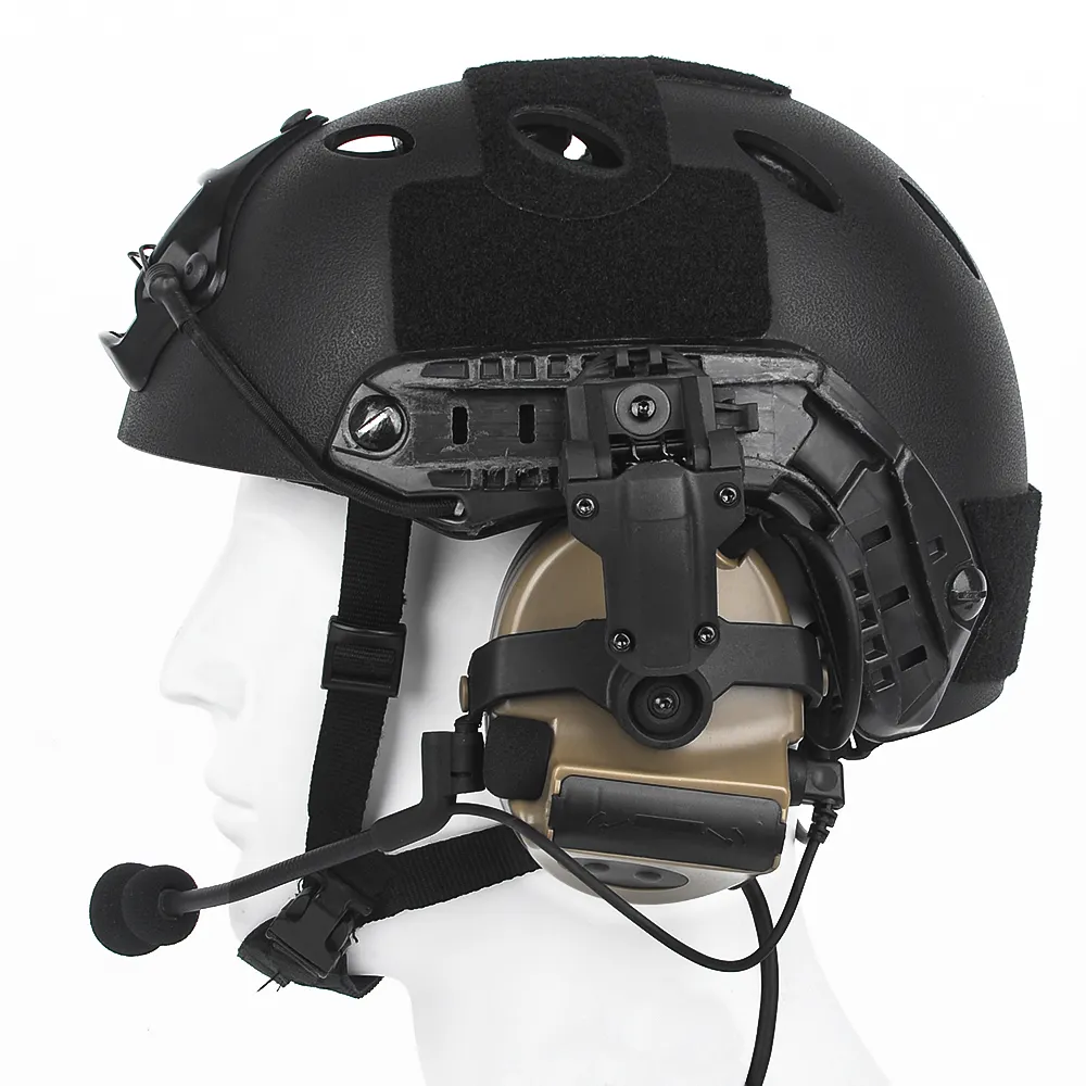 TAC-SKY WCOMTAC II Tactical Headset Helmet Track Bracket Version Noise Reduction Pickup Hearing Protection Headset