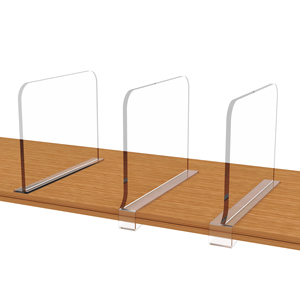 12pcs Acrylique Étagère Diviseur Plastique Acrylique Placard Étagère Diviseur - Product Image 1