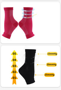 RUIQUWIN vente en gros logo personnalisé athlétique cheville soutien Compression genou manches femmes hommes sport cyclisme pied manches chaussettes - Product Image 3