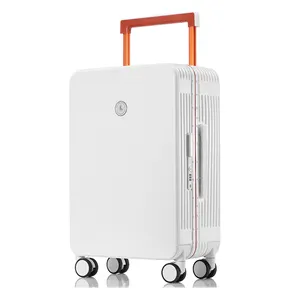 日本铝框旅行行李箱女宽拉杆箱白色行李箱男密码箱