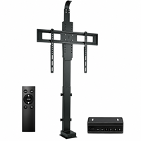 Support de sol motorisé réglable pour téléviseur, gain de place, télécommande RF sans fil, rotation à 360°, roulettes verrouillables pour téléviseurs de 32 à 75 pouces