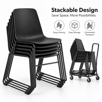 Chaise d'auditorium en plastique empilable et emboîtable avec dossier, design original pour école, église, salle de lecture
