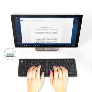 Portable Rechargeable bluetooth Folding Foldable Keyboard Wireless Spanish Foldable Keyboard with Phone <b>Stand</b> - Product Image 4