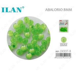 Perline Occhio di Gatto Verdi ILAN da 8mm per Creazione di Gioielli - Product Image 1