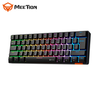 Clavier MEETION 61 touches, clavier mécanique rétroéclairé RVB 60%, clavier gamer filaire, mini clavier gamer