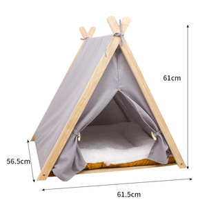 Tipi lavable pour animaux de compagnie avec coussin pour chiens et chats - Product Image 1