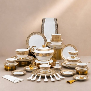Service de Table Luxe en Porcelaine Tendre Résistante aux Rayures, Vaisselle Haut de Gamme pour Mariages, Banquets et Restaurants Gastronomiques - Product Image 1