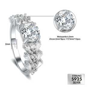 Anillo de Compromiso de Lujo con Incrustaciones de Diamantes de Imitación, Plata de Ley S925, 1.0 ct, Diamante Cultivado en Laboratorio, Anillo de Moissanita para Mujer - Product Image 2