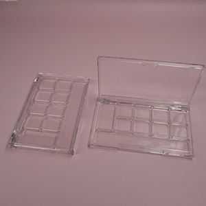 Palette à paupières vide transparente en plastique, étui à poudre de maquillage, boîte à blush cosmétique personnalisable avec logo - Product Image 4