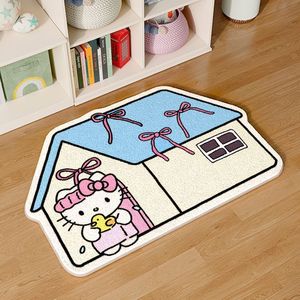 Para <span class=keywords><strong>Hello</strong></span> <span class=keywords><strong>Kitty</strong></span> Bonito Antiderrapante Macio Faux Cashmere Tapete De Pelúcia Padrão Abstrato Tapete para Entrada Do Quarto Decoração Do Banheiro - Product Image 4