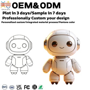Robot intelligent en PVC de haute qualité, personnalisé, avec roues, figurine d'<span class=keywords><strong>anime</strong></span>, modèle d'image de marque d'entreprise, fourni directement par l'usine - Product Image 1