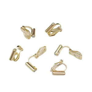 Many years factory supply 18k gold no ear holes Triangle ear clip converter handmade earring accessories for jewelry