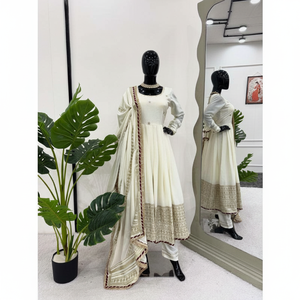 Vestido de dama de honor de trabajo con borde de encaje de secuencia de hilo para ropa de fiesta - Product Image 1