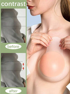 여성용 2.56인치 실리콘 스트랩리스 스티키 브라 재사용 가능한 통기성 가슴 리프트 니플 커버 - Product Image 5