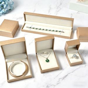 Boîte à bijoux en papier artisanal de luxe en similicuir, personnalisable, rectangulaire ou carrée, fournisseur <span class=keywords><strong>d</strong></span>'<span class=keywords><strong>or</strong></span> - Product Image 1