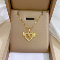 Collier tendance pour femme en acier inoxydable, plaqué or 18 carats, cadeau personnalisé, vente en gros, mode