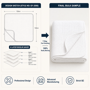 <span class=keywords><strong>Couverture</strong></span> d'emmaillotage en mousseline de coton biologique GOTS double gaze pour nouveau-né, qualité boutique, emballage <span class=keywords><strong>personnalisé</strong></span> - Product Image 2