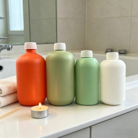 Bouteille distributrice PE 500 ml avec couvercle pour lessive de sous-vêtements, nettoyant de tuyaux, gel douche, lavant pour les pieds, cosmétiques personnalisables