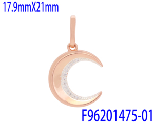 Bijoux FJ Fallon, le grand <span class=keywords><strong>pendentif</strong></span> en forme de <span class=keywords><strong>croissant</strong></span> de lune islamique plaqué or rose, en laiton bicolore - Product Image 4