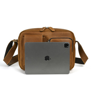 Bolso Bandolera para Hombre, Cuero Crazy Horse, Gran Capacidad, Resistente, para Viajes de Negocios - Product Image 3