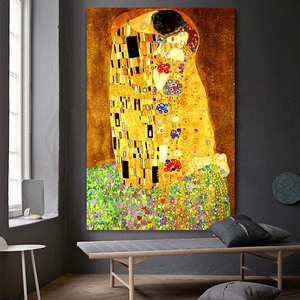 LS 5D Kit da ricamo con diamanti DIY famoso dipinto di Gustav Klimt "bacio" ritratto decorazione murale in tela per la vita domestica stampata - Product Image 2
