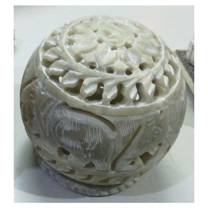 Lámpara de vela de luz de té, piedra de jabón artesanal, hermoso tallado - Product Image 1