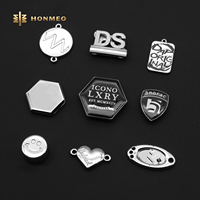 Étiquettes de vêtements personnalisées avec logo de marque HONMEO, étiquettes en métal en alliage de zinc pour vêtements, jeans, étiquettes en métal personnalisées