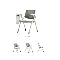 Chaise de bureau pliante pour ordinateur Chaise de table de formation de conférence empilable mobile rembourrée et chaise gigogne avec bras d'écriture pour réunion