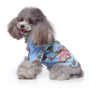 Chemise Hawaïenne pour Animaux de Compagnie, Imprimé Plage Bleu, Vêtements Respirants pour Chiens, Tenue Décontractée d'Été - Product Image 3