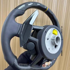 Volant personnalisé en fibre de carbone et cuir rouge pour Audi RS A4 A5 A6 A7 A8 C7 C8 B8 R8 S3 S4 S5 Q7 A7 S7 TT <span class=keywords><strong>RS3</strong></span> RS5 RS6 RS7 B9 - Product Image 3