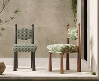 Chaises de salle à manger en bois massif, design français d'inspiration vintage, légèrement luxueuses, haut de gamme, créatives et minimalistes