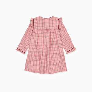 Cửa hàng tùy chỉnh cô gái Dresses mùa hè mùa xuân cotton kẻ sọc Ruffle Thiết kế đầu gối-chiều dài cho trẻ em kỳ nghỉ giản dị quần áo - Product Image 3