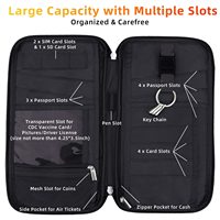 Portefeuille de voyage familial anti-RFID robuste pour 4 passeports, organiseur de documents sécurisé pour le voyage