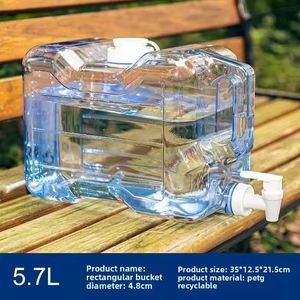 Bouteille carrée en PETG pour le stockage d'eau pour les sports de plein air, le camping, les voyages, avec robinet, pour la maison, le dortoir, réservoir d'eau potable, vaisselle de boisson - Product Image 4