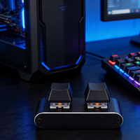 Clavier mécanique programmable à 2 touches en alliage d'aluminium, clavier macro USB avec interrupteurs rouges pour le jeu, raccourcis personnalisés