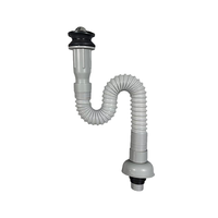Verchromtes Waschbeckenablauf-Set Verbundener Wasserablauf Geruchssichere Abflussschläuche für Bad und Küche Modernes Industriedesign