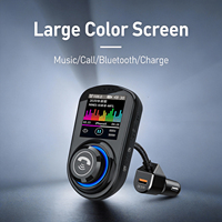 Transmisor FM para Auto GXY G45, Reproductor MP3 con Bluetooth 5.0, Cargador Rápido USB PD QC3.0, Kit Manos Libres, Pantalla a Color, 1 Año de Garantía