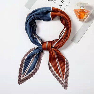 Delle ragazze Del Progettista di Stampa Geometrica Fascia Dei Capelli Della Signora Pieghettato Piega di Seta Al Collo Sciarpe - Product Image 5