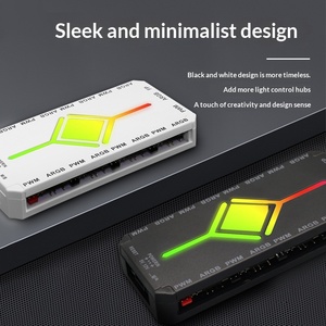 ฮับพัดลมเคสคอมพิวเตอร์5V 3-PIN ARGB PWM พร้อมซิงค์ออร่าและรีโมตไร้สาย - Product Image 3