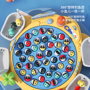 Vente chaude multijoueur enfants famille jeux interactifs jeux de pêche musicaux support électrique à piles jouet de pêche rotatif - Product Image 4