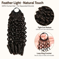Extensions de cheveux tressés au crochet en cheveux humains Remy, pour un look naturel à faire soi-même ou en salon pour femmes