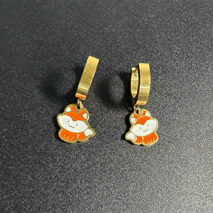Orecchini pendenti personalizzati in oro placcato in acciaio inossidabile 18K simpatici animali coniglio stella <span class=keywords><strong>volpe</strong></span> alla moda <span class=keywords><strong>gioielli</strong></span> da sposa per donne e ragazze - Product Image 4