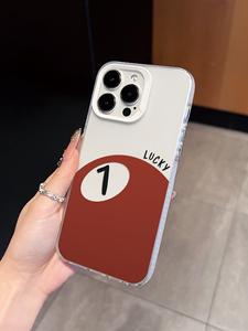 เคสใสลายบิลเลียดสีแดงหมายเลข 1 รุ่น Lucky Number 1  วัสดุ TPU  แบบมินิมอลสไตล์สปอร์ต สำหรับ iPhone 17 16 15 14 13 Pro Max - Product Image 3