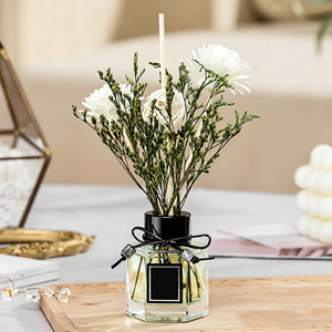 Diffuseur de parfum romantique aux fleurs séchées 50ml, diffuseur d'huiles essentielles, parfum longue durée, bouteille en <span class=keywords><strong>verre</strong></span>, décoration d'intérieur - Product Image 4