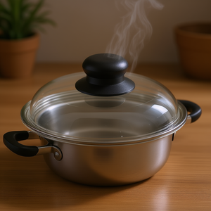 Glass Lid Brilliant 24 Cm With Black Handle For <b>Cookware</b> - Product Image 3